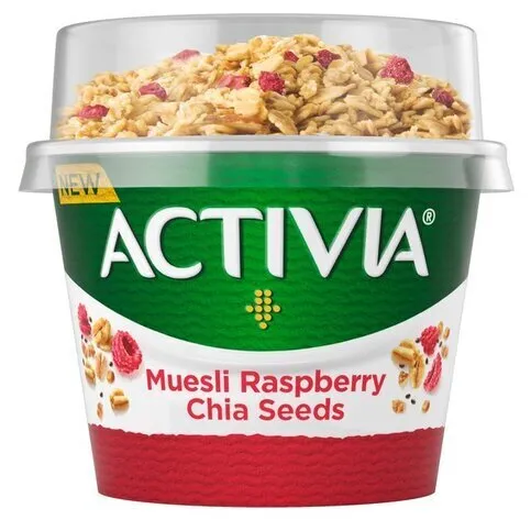 Activia Raspberry Yogurt & Chia Muesli 165g