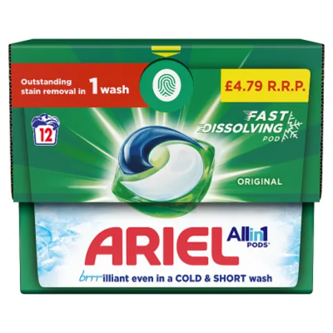 Ariel All-in-1 Pods, Washing Liquid Capsules 12 Washes