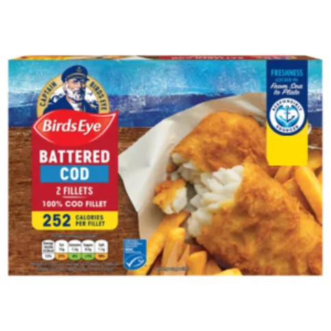Birds Eye 2 Battered Cod Fillets 200g