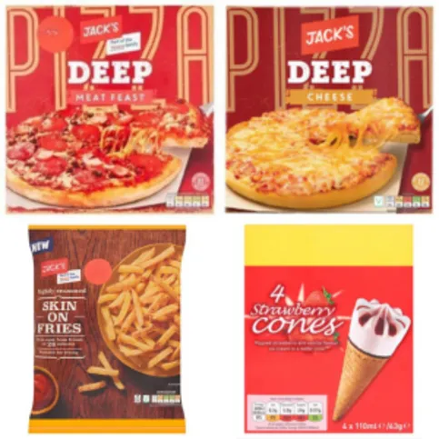 Buy Any 2 Jacks Pizzas, Skin On Fries And Classic Strawberry Cones For £6.75