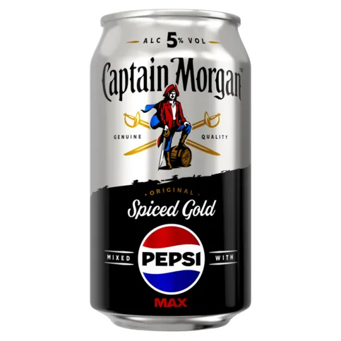 Captain Morgan Original Spiced Gold Rum and Pepsi MAX® Ready to Drink 250ml 5% vol