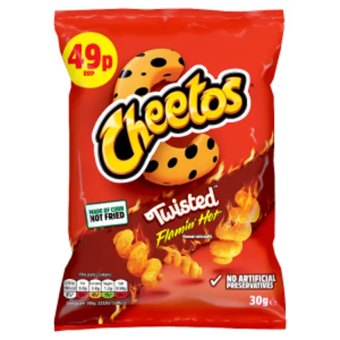 Cheetos Twisted Flamin' Hot Snacks Crisps 30g
