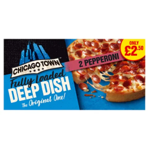 Chicago Town 2 Deep Dish Pepperoni Mini Pizzas 2 x 155g