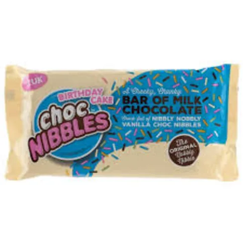 Choc Nibbles Birthday Cake Bar 120g