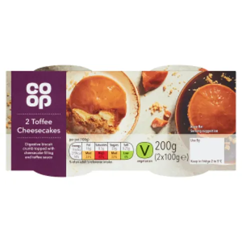 Co-op 2 Toffee Cheesecakes 2 x 100 (200g)