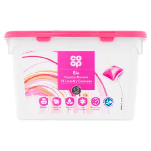 Co-op Bio Tropical Flowers Laundry Capsules 18 x 17ml (306ml)