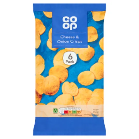 Co-op Cheese & Onion Crisps 6 x 25g (150g)