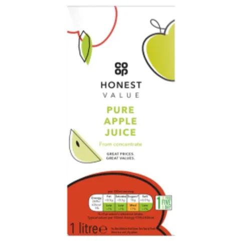 Co-op Honest Value Pure Apple Juice 1L