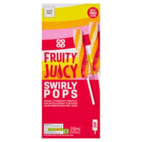 Co-op Swirly Pop Ice Lollies 5X70ML 350ML