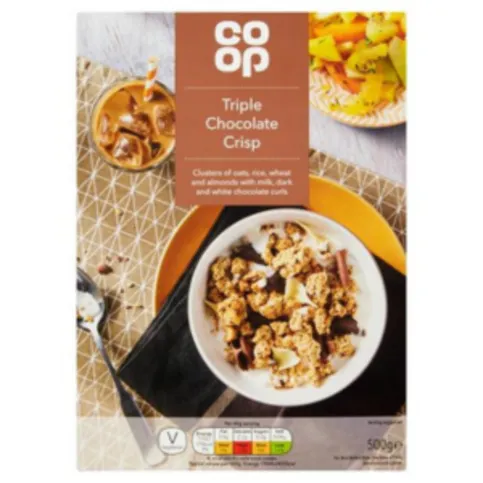 Co-Op Triple Chocolate Crisp 500g