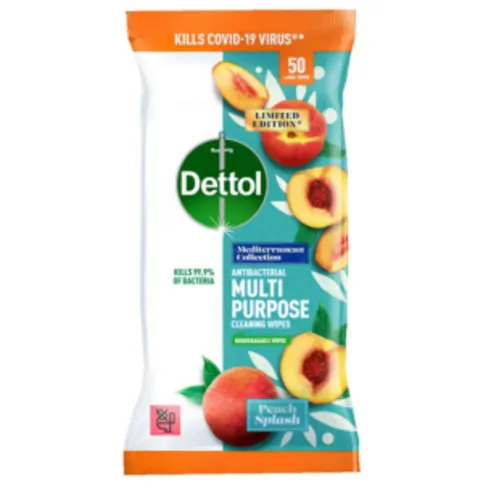 Dettol Multipurpose Wipes Peach Splash 50 Pack