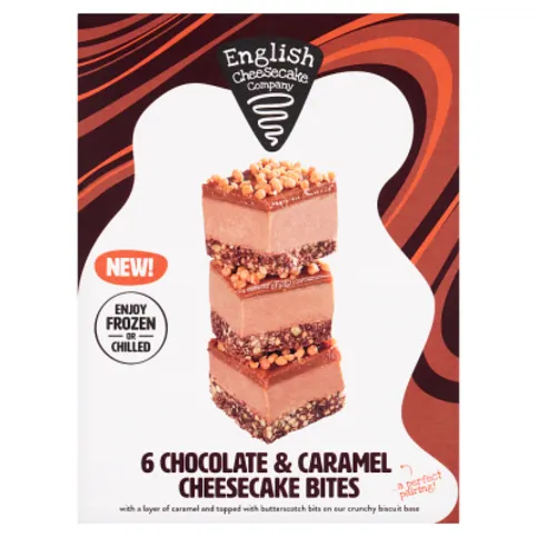 English Cheesecake Company 6 Chocolate & Caramel Cheesecake Bites 6 X 35g (210g)