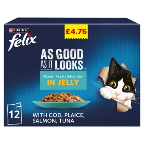 Felix As Good As it Looks Ocean Feasts Wet Cat Food 12x85g