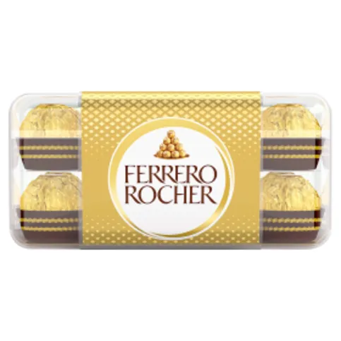 Ferrero Rocher Milk Chocolate Hazelnut Pralines Gift Box of Chocolates 16 Pieces 200g