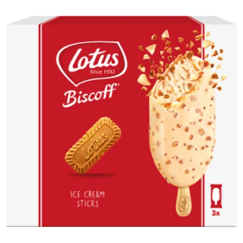 Lotus Biscoff Ice Cream Sticks 3 x 90ml (270ml)