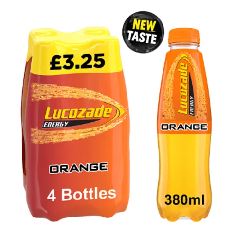 Lucozade Energy Drink Orange 4 x 380ml