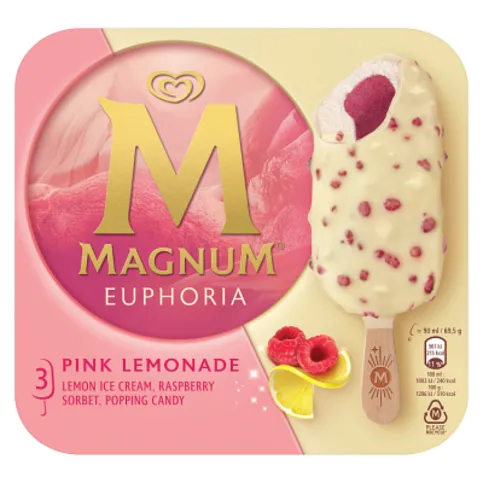 Magnum Ice Cream Sticks Euphoria Pink Lemonade 3 x 90ml