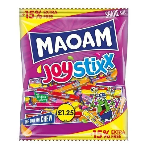 MAOAM Joystixx Fruit & Cola Flavour Chewy Sweets Sharing Bag 161g
