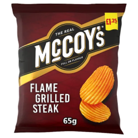 McCoy's Ridge Cut Flame Grilled Steak Flavour Potato Crisps 65g