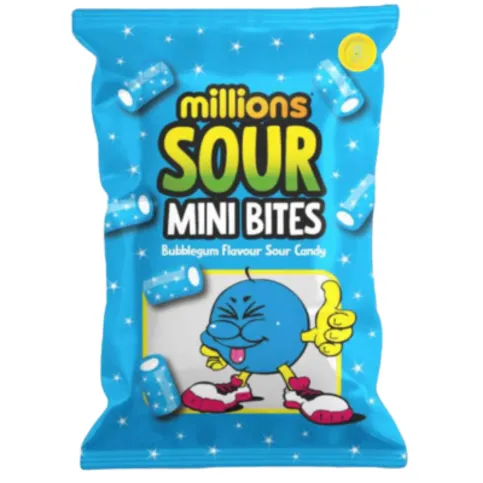 Milloins Sour Bites Bubblegum 120g