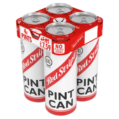 Red Stripe Jamaican Lager Beer 4 Pint Can x 568ml