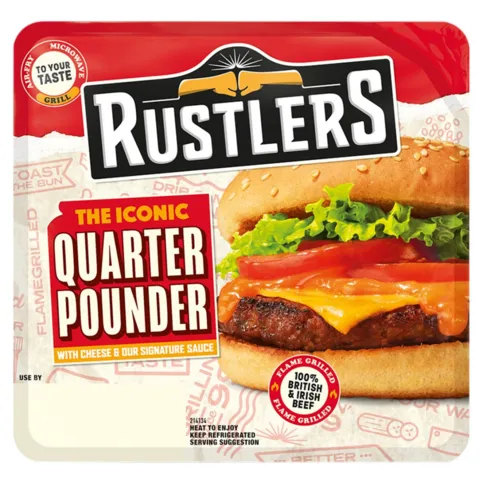 Rustlers The Iconic Quarter Pounder with Cheese & Our Signature Sauce 190g