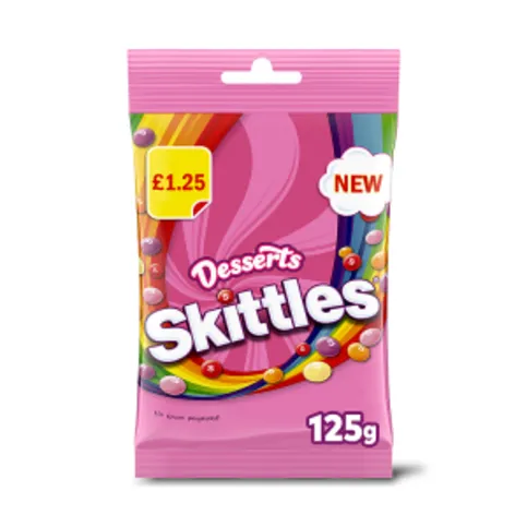 Skittles Vegan Sweets Dessert Flavoured Treat Bag 125g