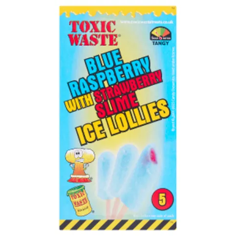 Toxic Waste Blue Raspberry with Strawberry Slime Ice Lollies 5 x 55g (275g)