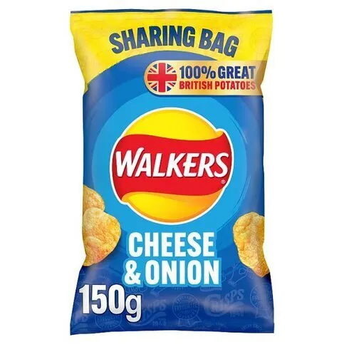 Walkers Cheese & Onion Crisps 150g
