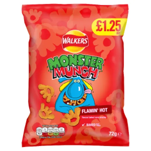 Walkers Monster Munch Flamin' Hot Snacks 72g
