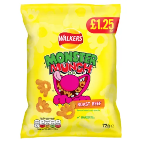 Walkers Monster Munch Roast Beef Snacks 72g