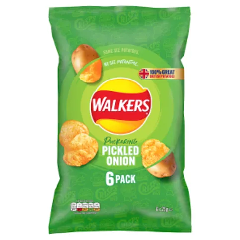 Walkers Pickled Onion Multipack Crisps 6 x 25g
