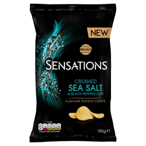 Walkers Sensations Salted & Black Peppercorn Sharing Crisps 150g