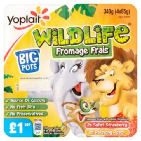 Wildlife Fromage Frais Yoghurts 4 x 85g
