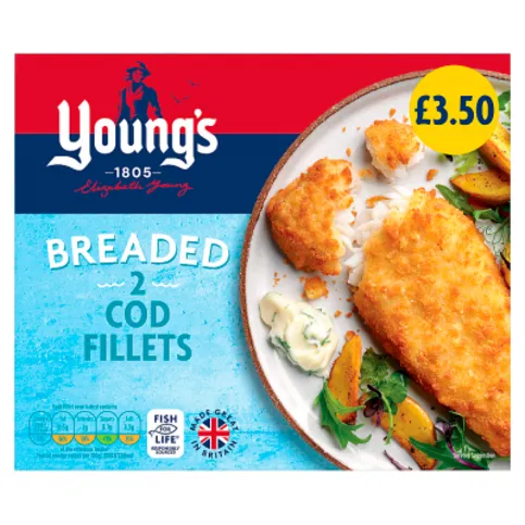 Young's 2 Breaded Cod Fillets 200g