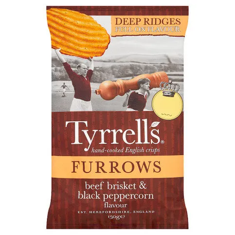 Tyrrells Furrows Beef Brisket & Black Peppercorn Flavour 150g