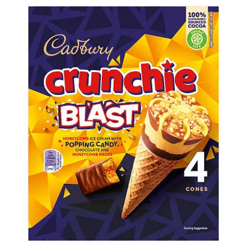 Cadbury Crunchie Blast Cones 4 x 100ml (400ml)