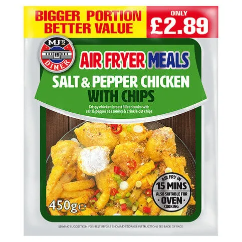 MJ's Diner Salt & Pepper Chicken with Chips 450g