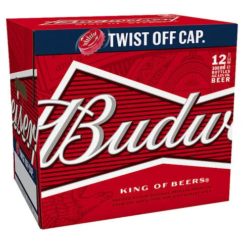 Budweiser Lager Beer Bottles 12 x 300ml