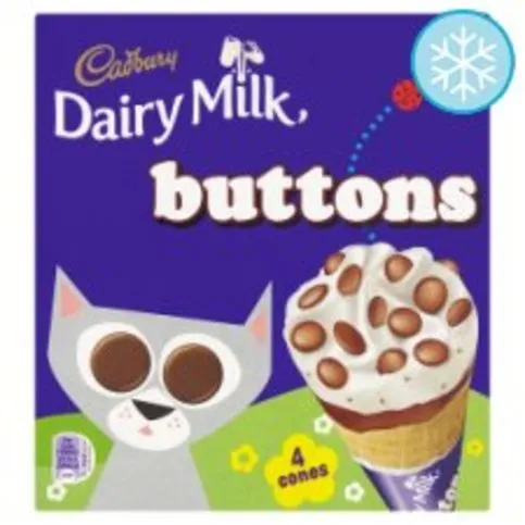 Cadbury Dairy Milk Buttons Ice Cream Cones 4 x 100ml