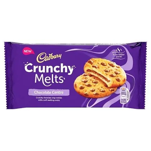 Cadbury Crunchy Melts Chocolate Centre Chocolate Chip Cookies 156g