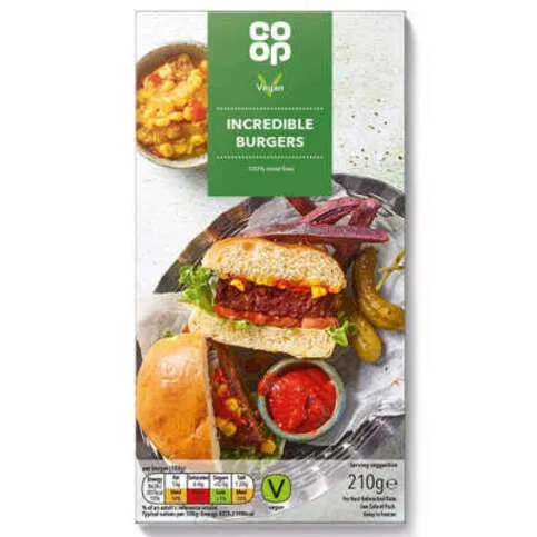 Co-Op Incredible Burger 210g
