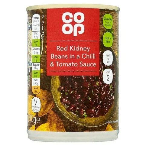 Co-Op Red Kidney Beans in a Chilli & Tomato Sauce 390g