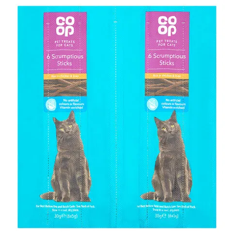 Co Op Scrumptious Sticks Rich in Chicken & Liver 6 x 5g (30g)