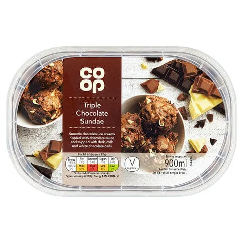 Co Op Triple Chocolate Sundae 900ml