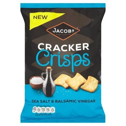 Jacob's Cracker Crisps Salt & Balsamic Sharing Bag Snacks 150g