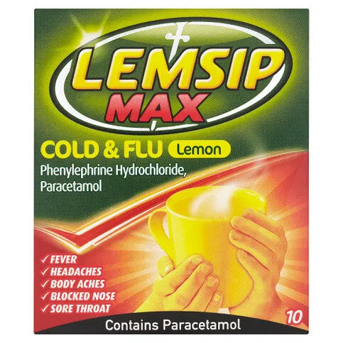 Lemsip Max Cold & Flu Sachets Lemon 10 Pack