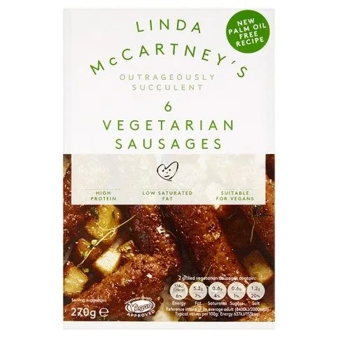Linda McCartney's 6 Vegetarian Sausages 270g