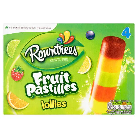 Rowntrees Fruit Pastilles Lollies 4 x 65ml