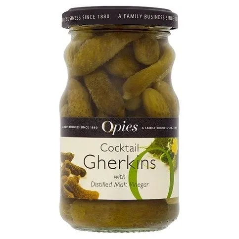 Opies Cocktail Gherkins with Distilled Malt Vinegar 227g